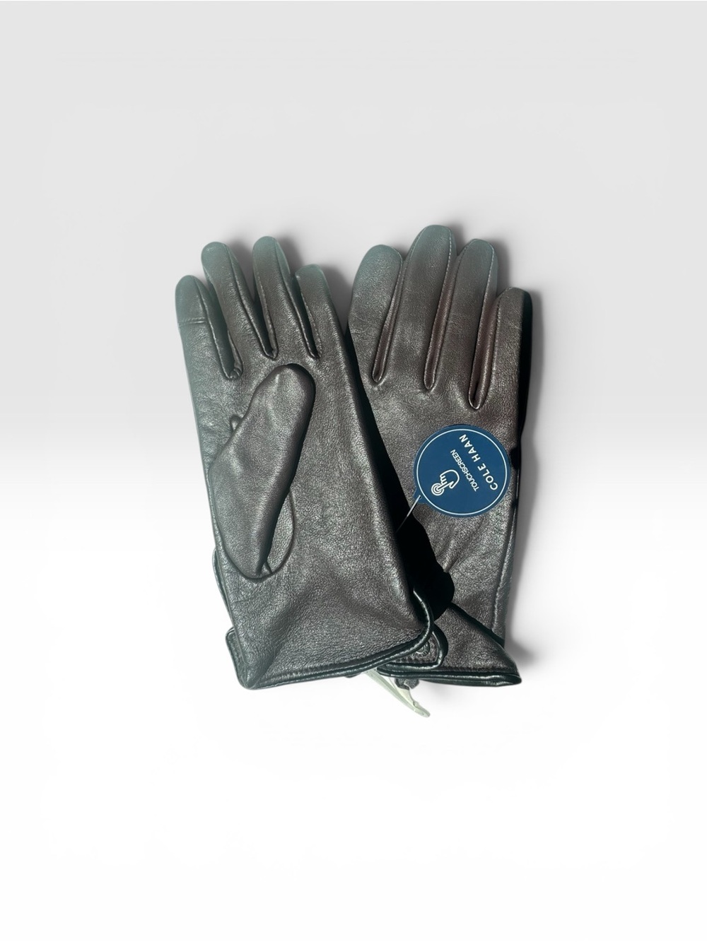 Cole Haan Men’s Brown Leather Driving Gloves Touchscreen